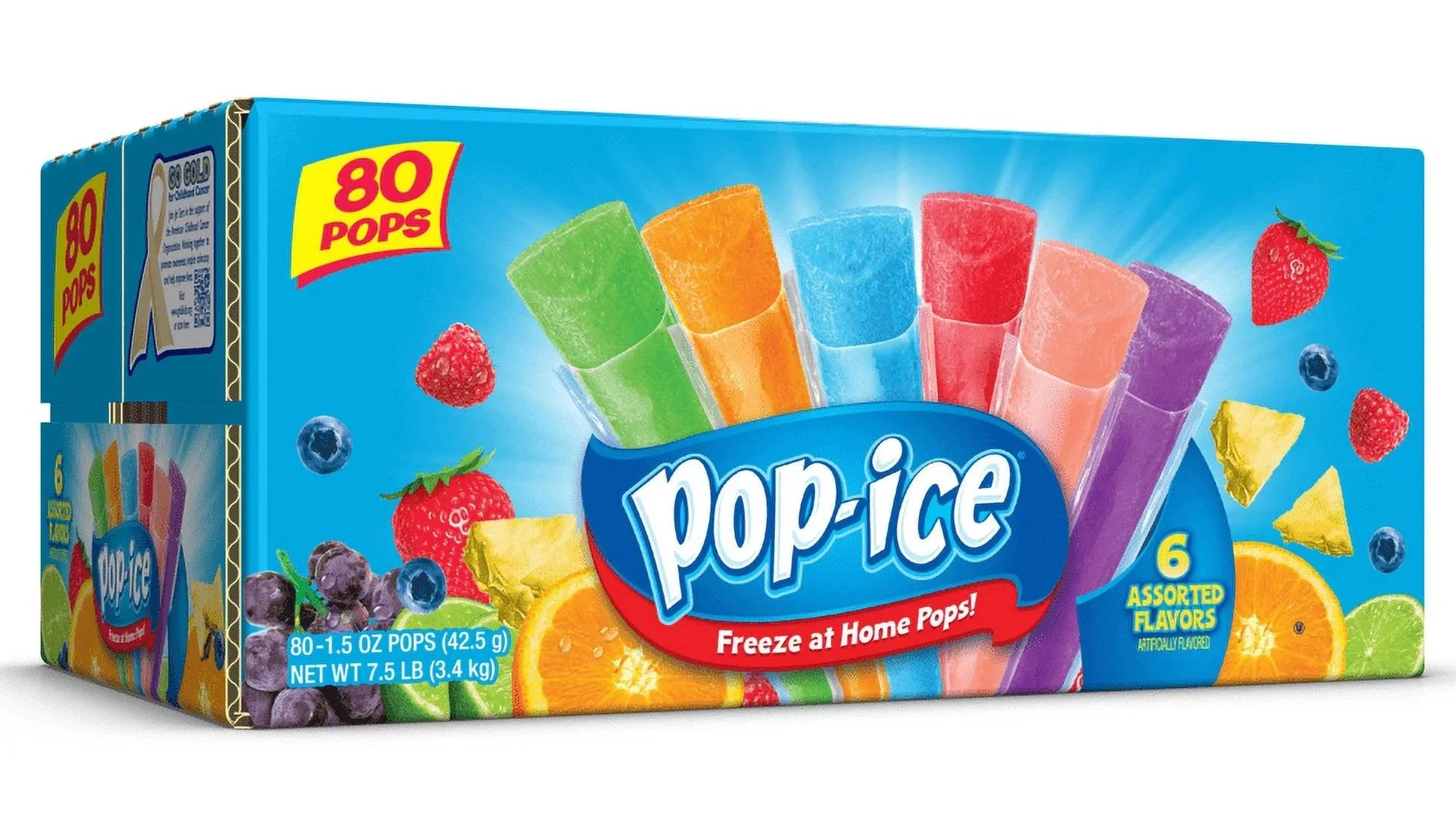Pop Ice - Freezer Pops Assorted (80 x 1.5oz)