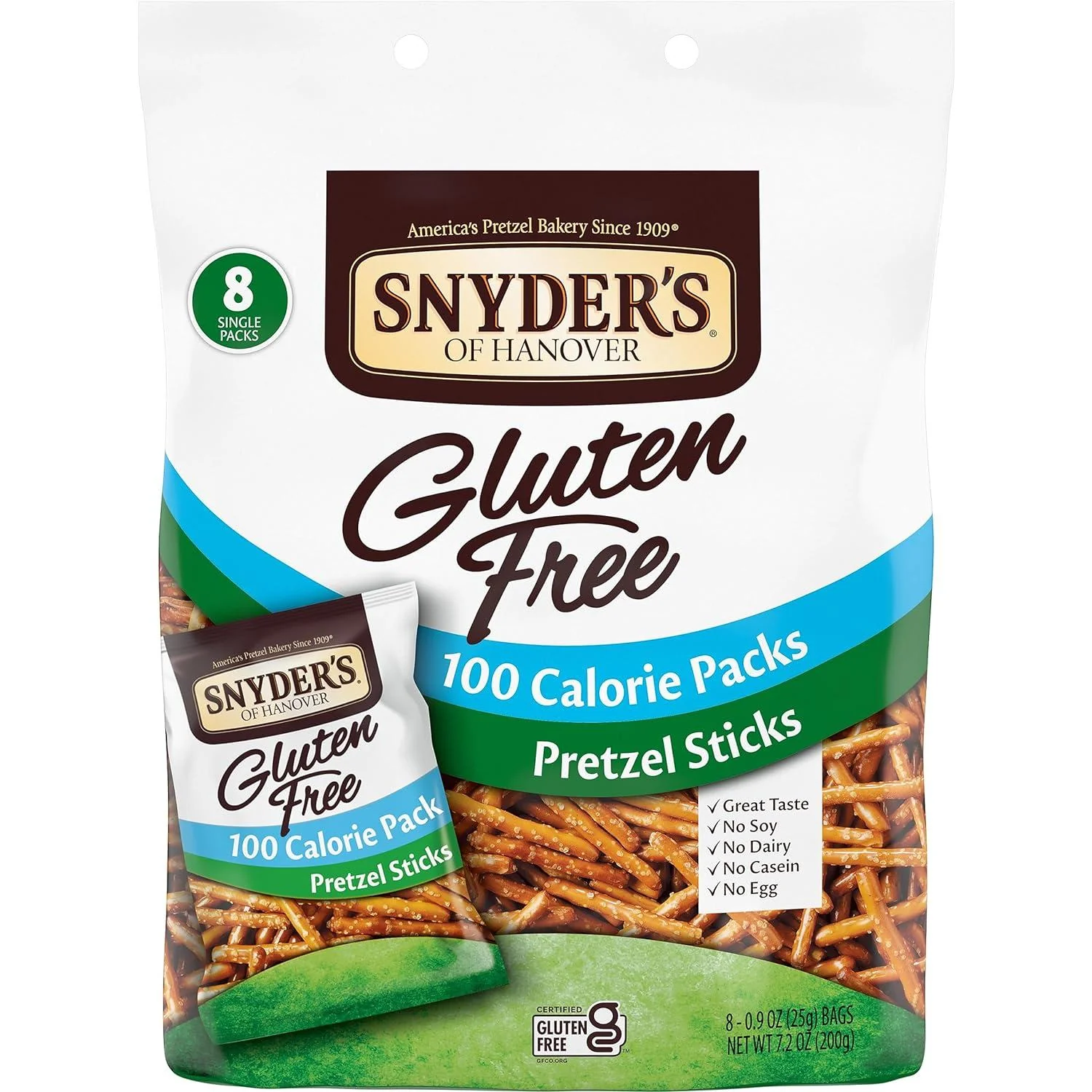 Snyder's - Pretzel - 100 Calorie Packs Sticks Gluten Free (8 x 6 x 7.2oz)