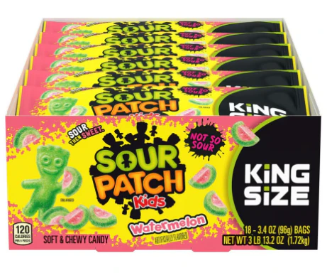 Sour Patch Kids Watermelon King Size (8 x 18 x 3.4oz)