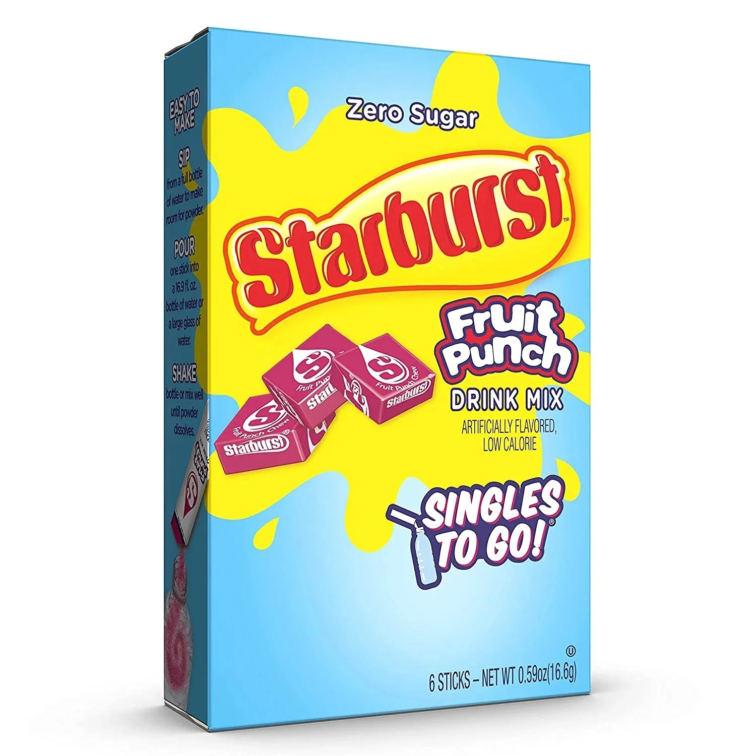 Starburst - Fruit Punch Single To Go Drink Mix 6ct (12 x 0.59oz)