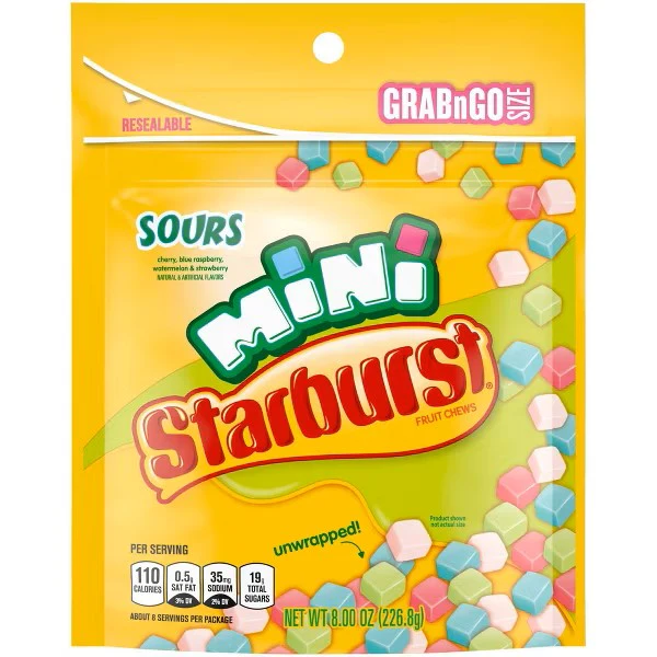 Starburst Mini Sour Grab n Go Size (8 x 8oz)