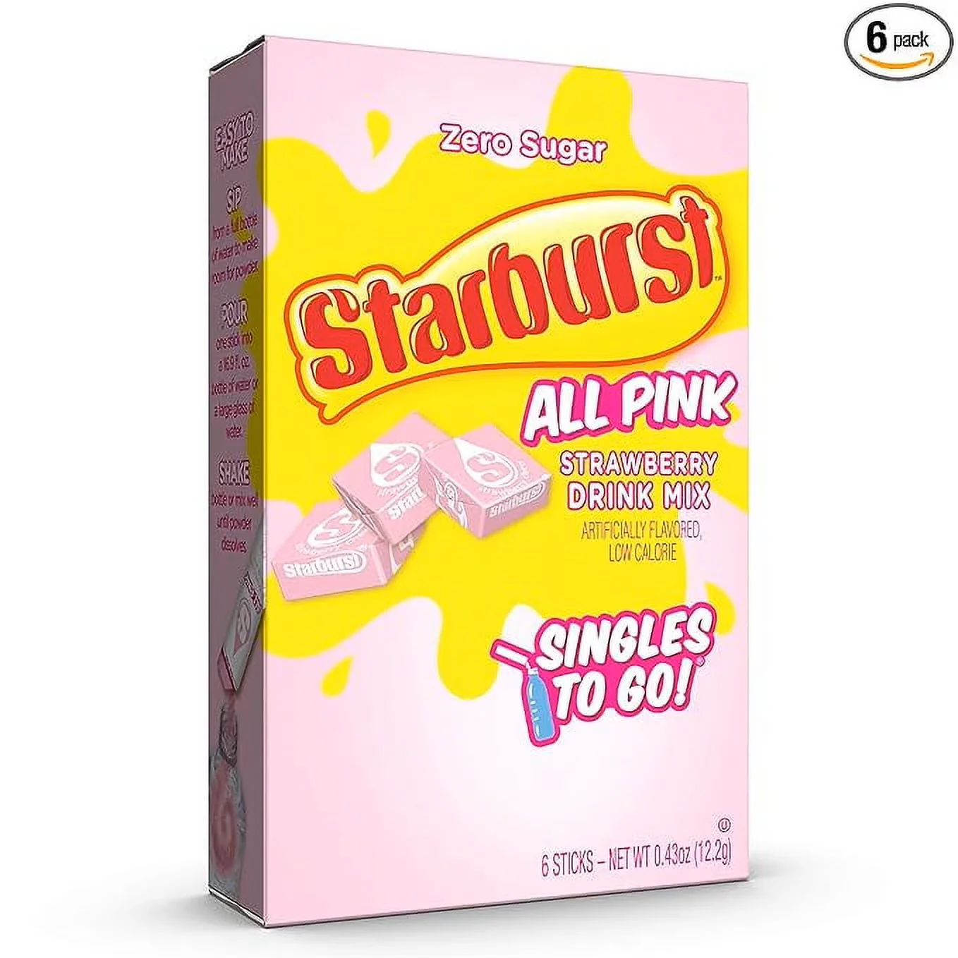 Starburst - Strawberry Single To Go Drink Mix 6ct (12 x 0.43oz)