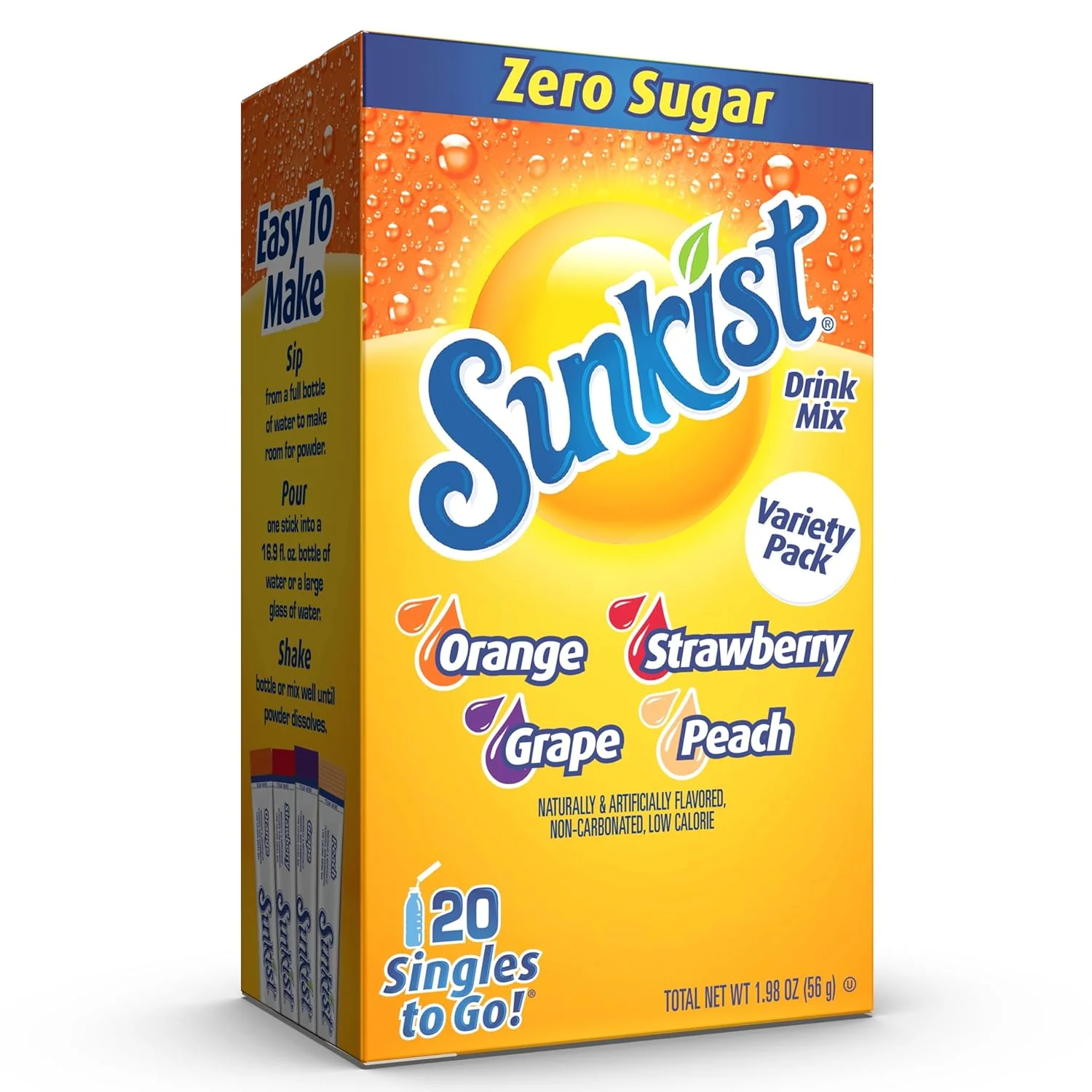 Sunkist - Variety Pack Single To Go Drink Mix 20ct (6 x 1.98oz)