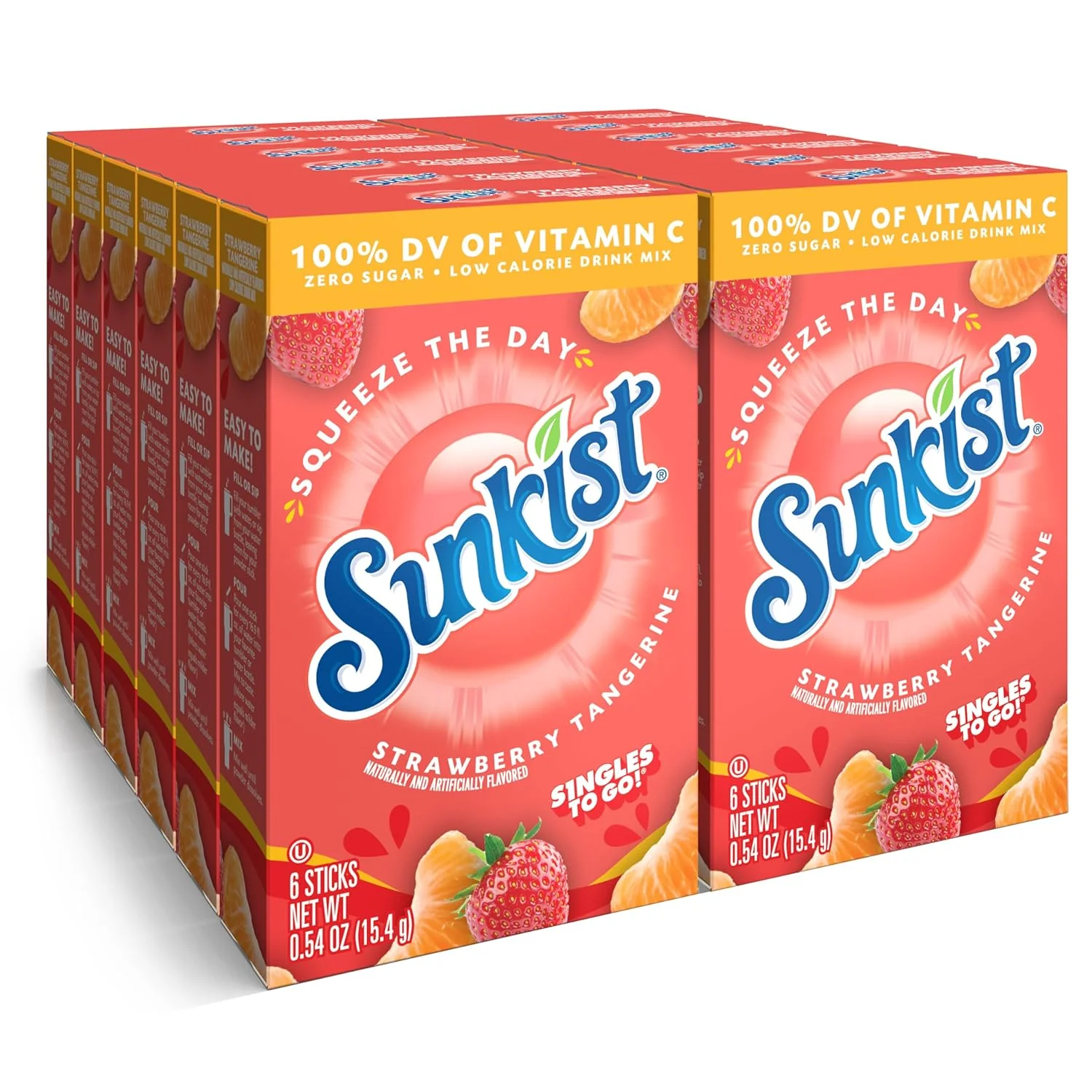 Sunkist - Vitamin C Strawberry Tangerine Single To Go Drink Mix 6ct (12 x 0.54oz)