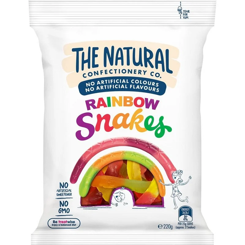 The Natural Confectionery Company Rainbow Snakes 2023 (18 x 220g)