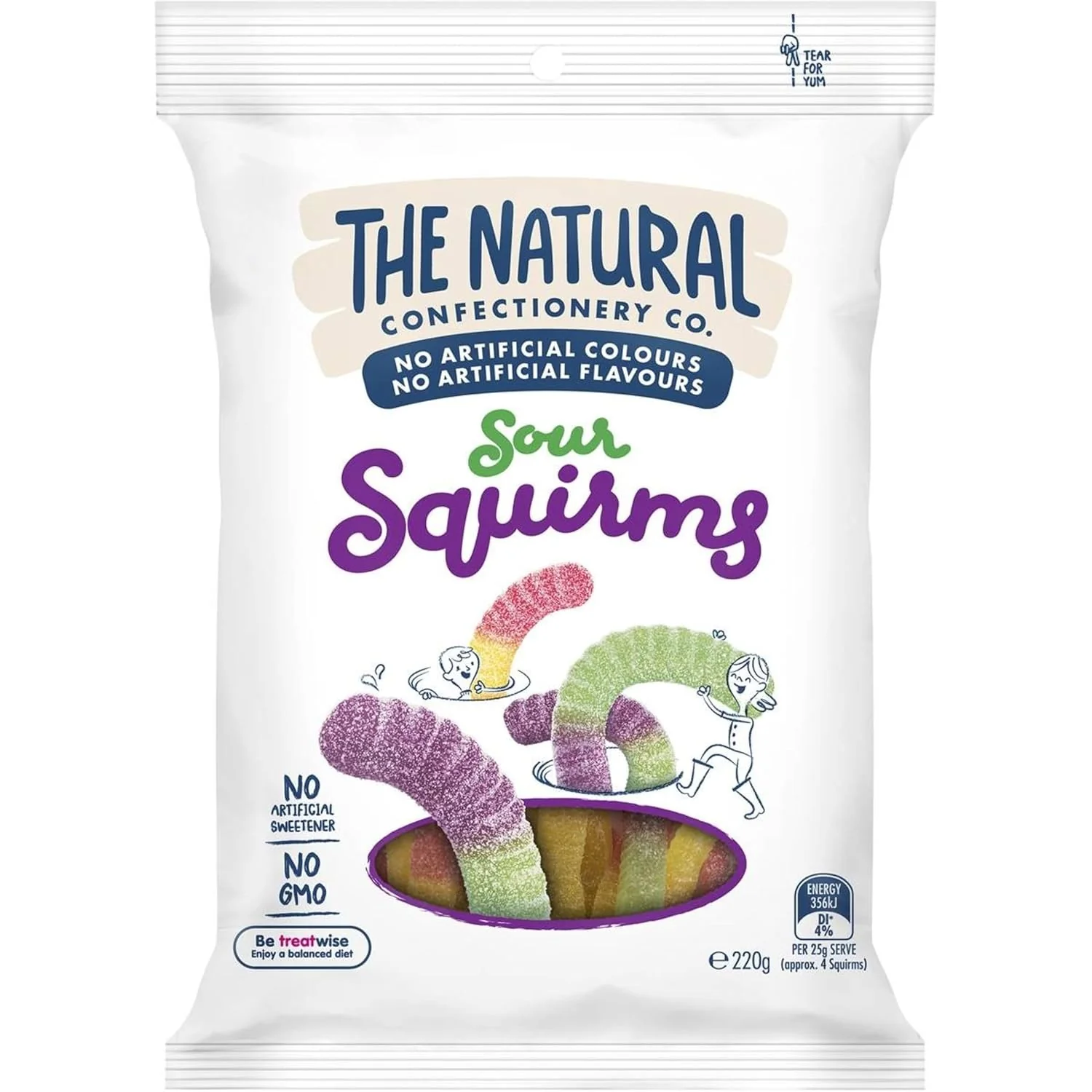 The Natural Confectionery Company Sours Squirms (12 x 180g)