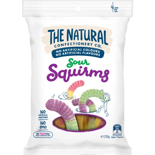 The Natural Confectionery Company Sours Squirms 2023 (16 x 220g)
