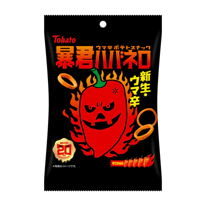 TOHATO Tyrant Habanero Spicy Potato Snack  12 x (2 x 52g)
