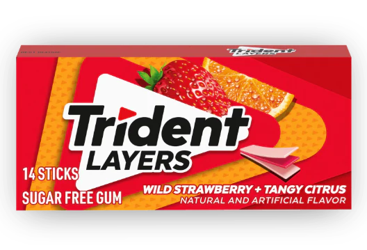 Trident – Layers Wild Strawberry & Tangy Citrus (12 x 12 x 14Pcs)
