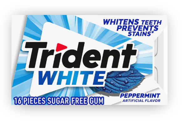 Trident – White Peppermint Sugar Free Gum (18 x 9 x 16Pcs)