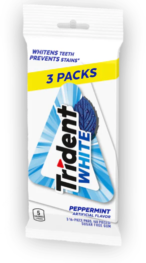 Trident – White Peppermint Sugar Free Gum (20 x 3 x 48Pcs)
