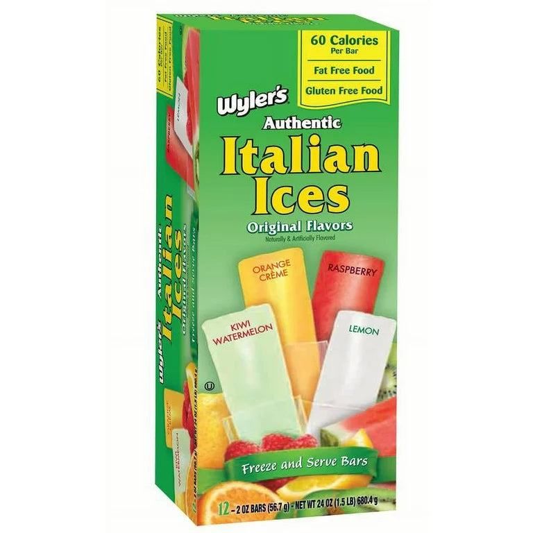 Wyler's Italian Ice - Freezer Pops Original (12 x 6 x 2oz)